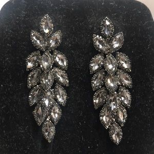 Windsor Black Crystal chandelier earrings